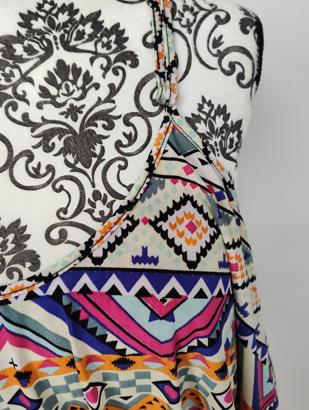 west loop Multicolor Trible Ruffle Smocked Maxi Dress Women's Medium - Picture 5 of 8